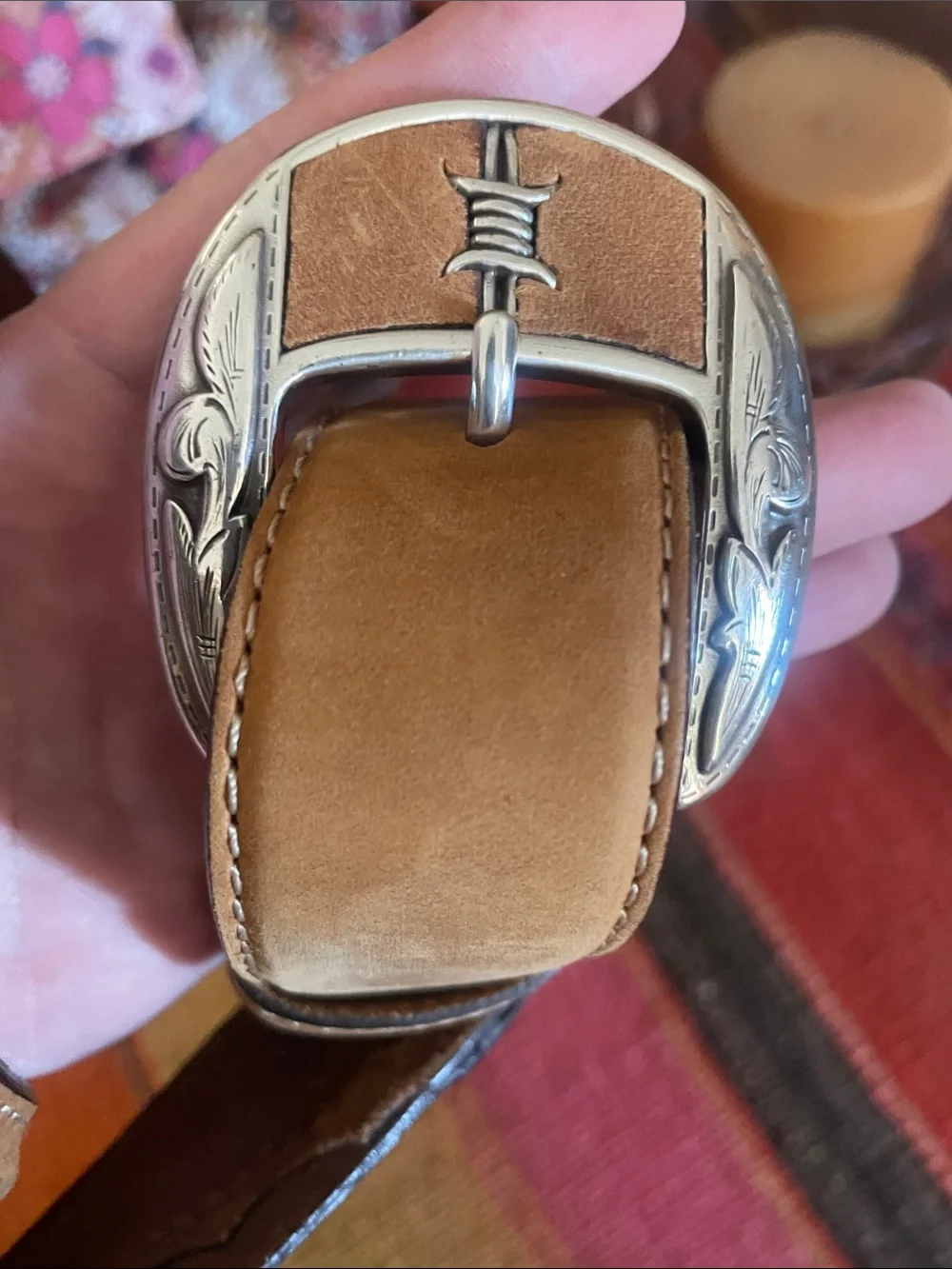 Justin Barbed Wire Men's Belt - Tan